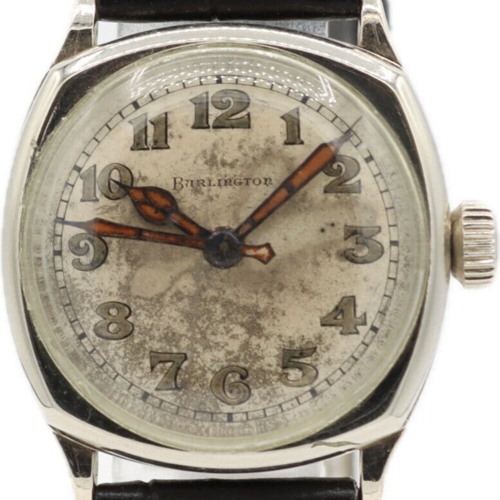 Vintage Burlington Men's Mechanical Wristwatch Barbezat Bole Swiss 14k GF